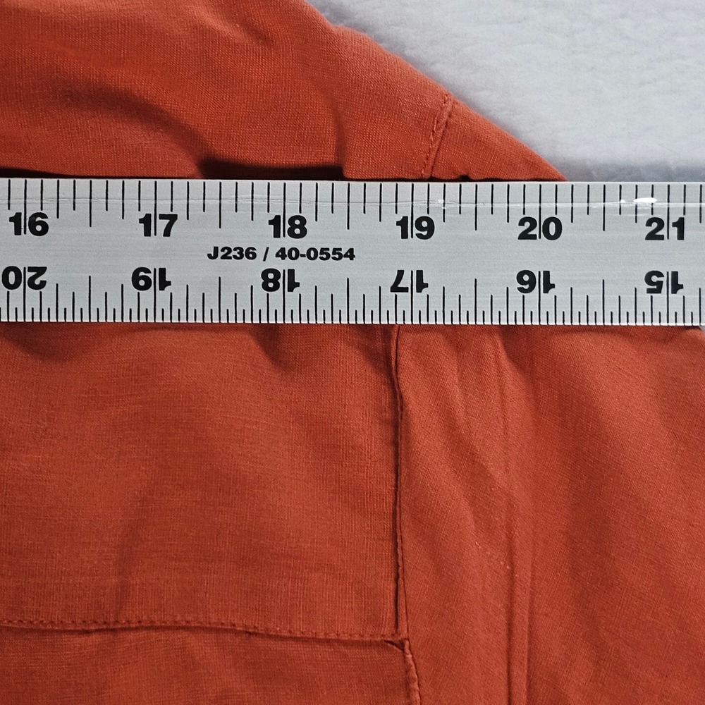Saddlebred Mens Silk Blend Floral Embroidered Button Front Shirt Burnt Orange L - Picture 8 of 10